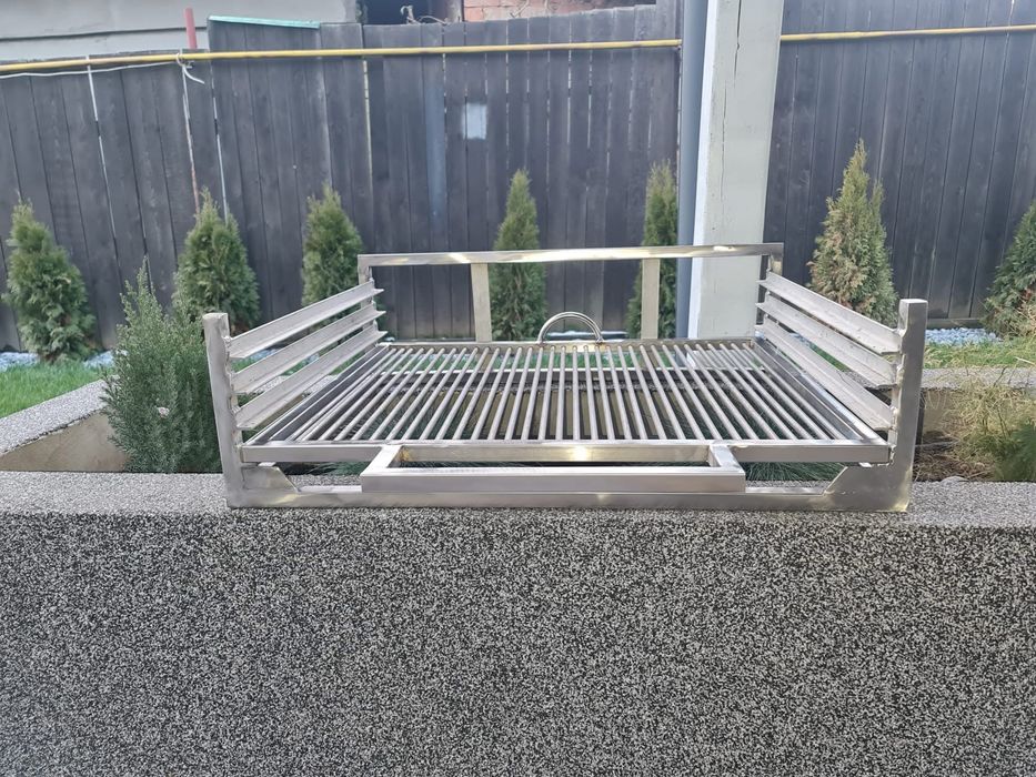 Gratar camping inox rulota si grilaj inox