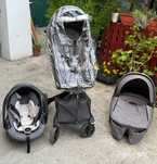 Cărucior Stokke V6 3 în 1 – Gri Melange + Accesorii