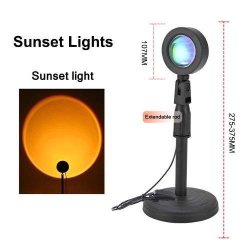 Lampă Sunset LED cu cap rotativ 180°