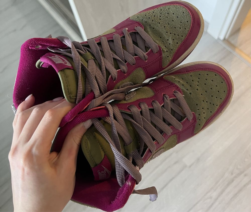 Nike dunk high roz si verde