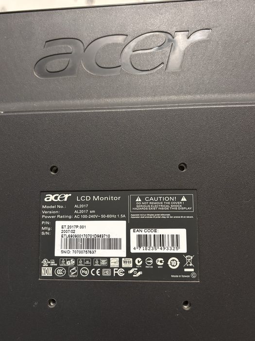 Монитор Acer AL2017