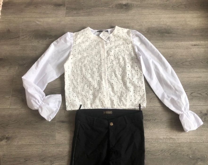 Cămașă albă și pantaloni negri dama s