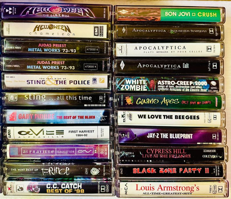 Оригинални аудио касети с метъл рок поп рап джаз