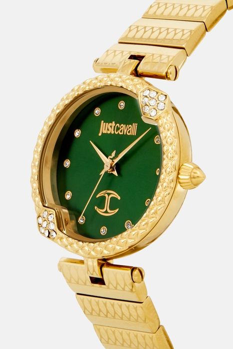 Ceas JUST CAVALLI BoxSet Crystals Gold Stainless Steel Bracelet