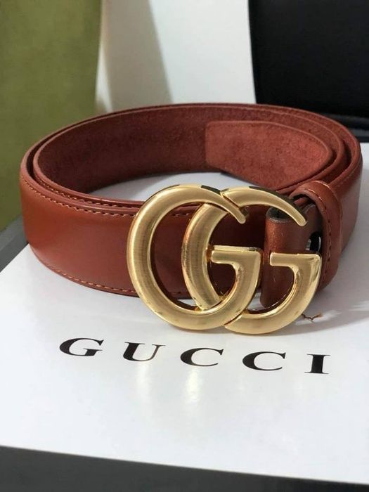Curele Gucci model unisex,logo metalic auriu,piele eco/saculet inclus