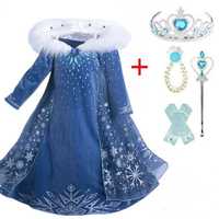 Seturi rochite Elsa+ manusi, sceptru, coronita, codita,