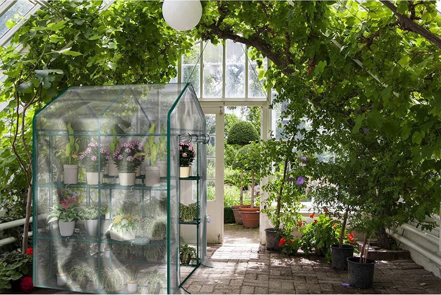 Solar Gradina cu rafturi pentru plante 140 x 140 x 200 cm