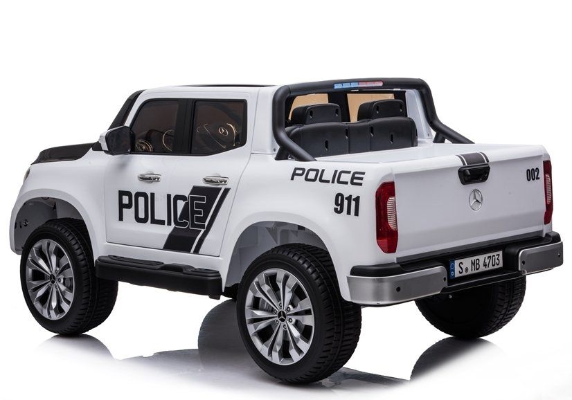 Masinuta electrica Mercedes POLICE X-Class 4x4 STANDARD #Alb