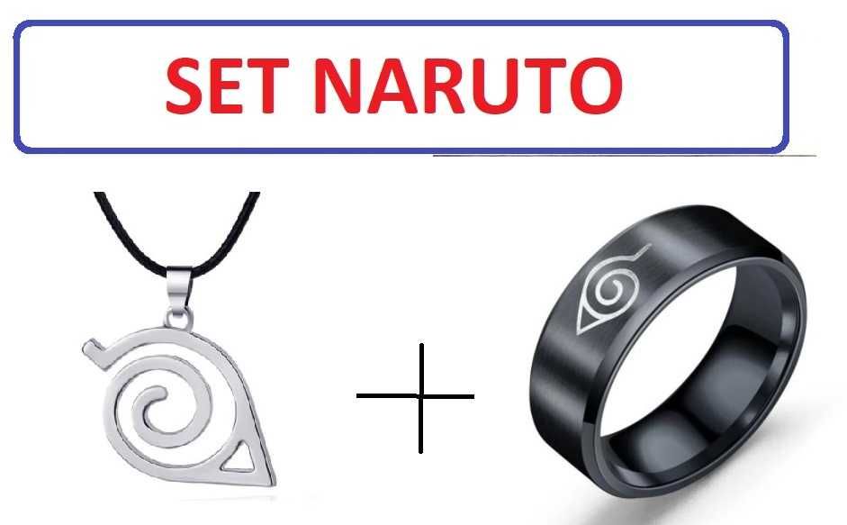Set 3 accesorii Naruto: Lantisor + Inel Cosplay Manga