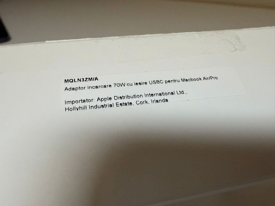 Adaptor alimentare USB-C APPLE MXN53ZM/A, 70W, alb