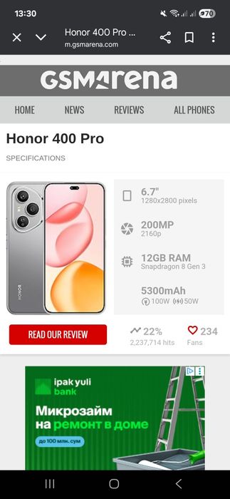 Honor 400 pro ideal
