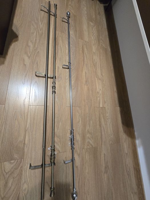 Galerie dublă telescopica metalică auriu antic + una argintie 300 cm