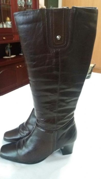 Vand cisme dama din piele, maro inchis marimea 37