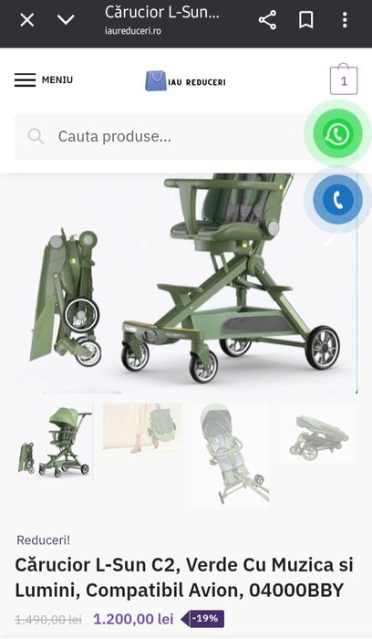 Carucior compact pt calatorii cu avionul
