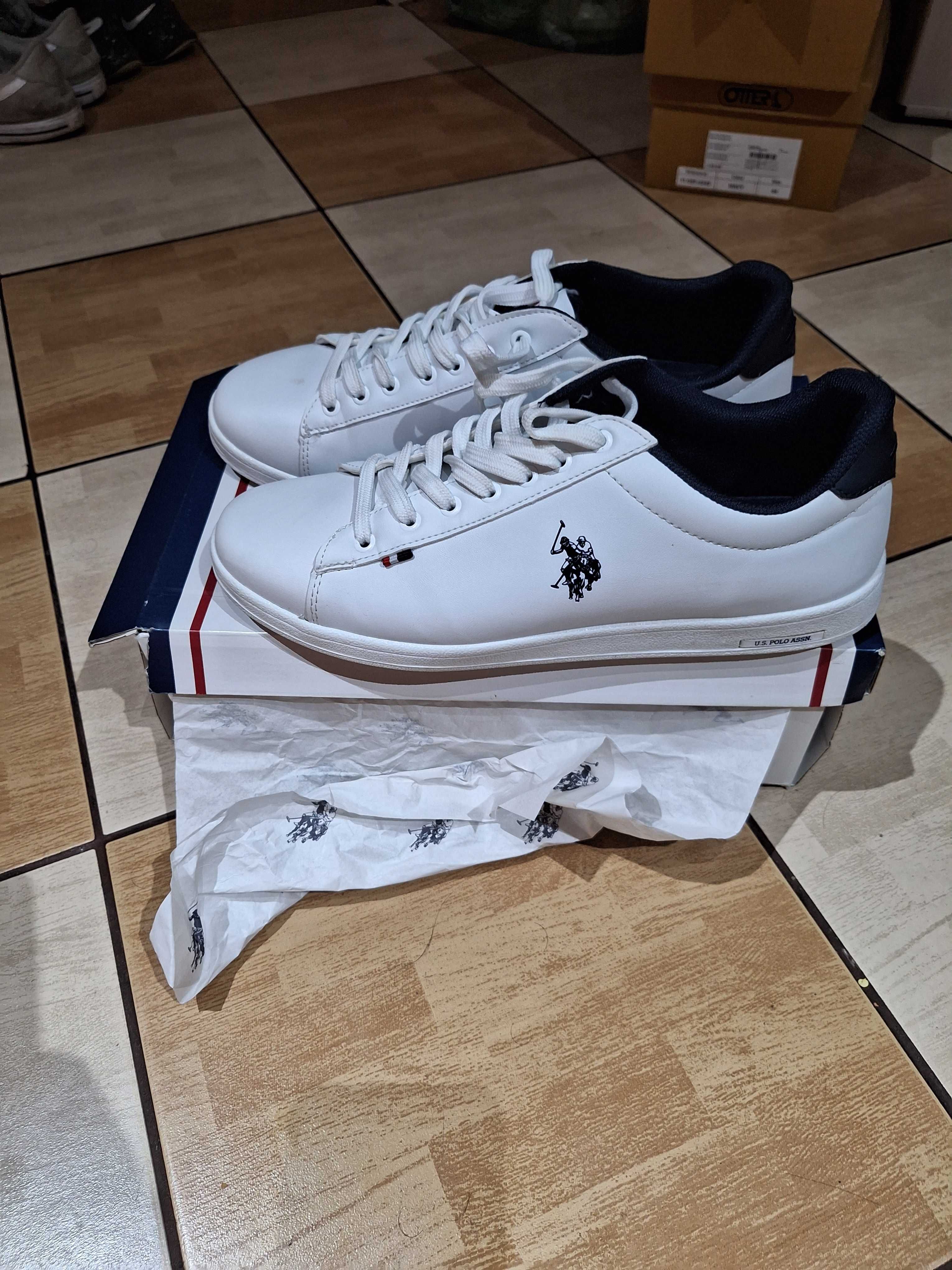 Adidasi pantofi piele Us polo nr 45 albi