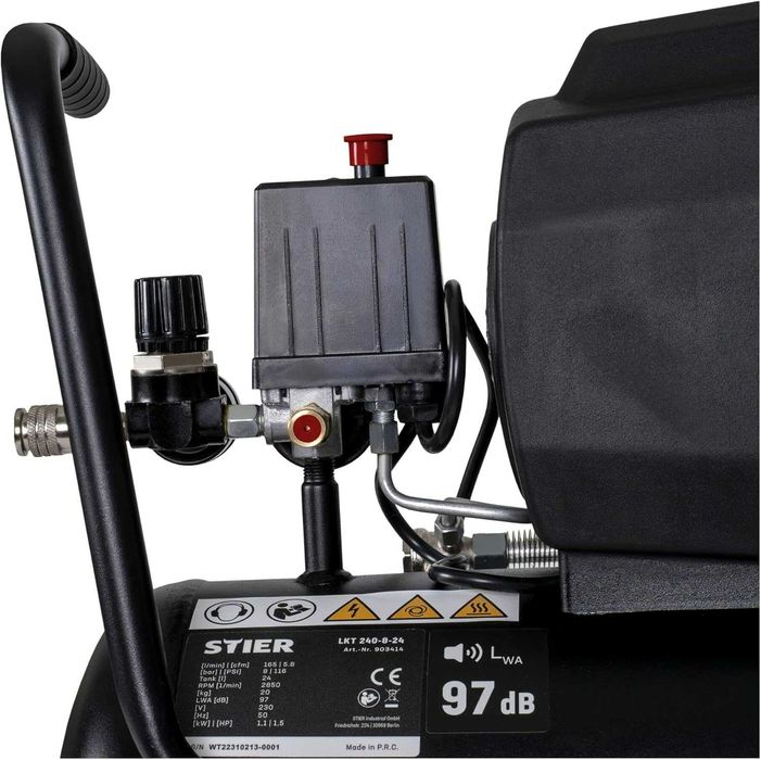 Compresor de aer LKT 240-8-24, 1100W, 8bar 24l, cu Doua manometre