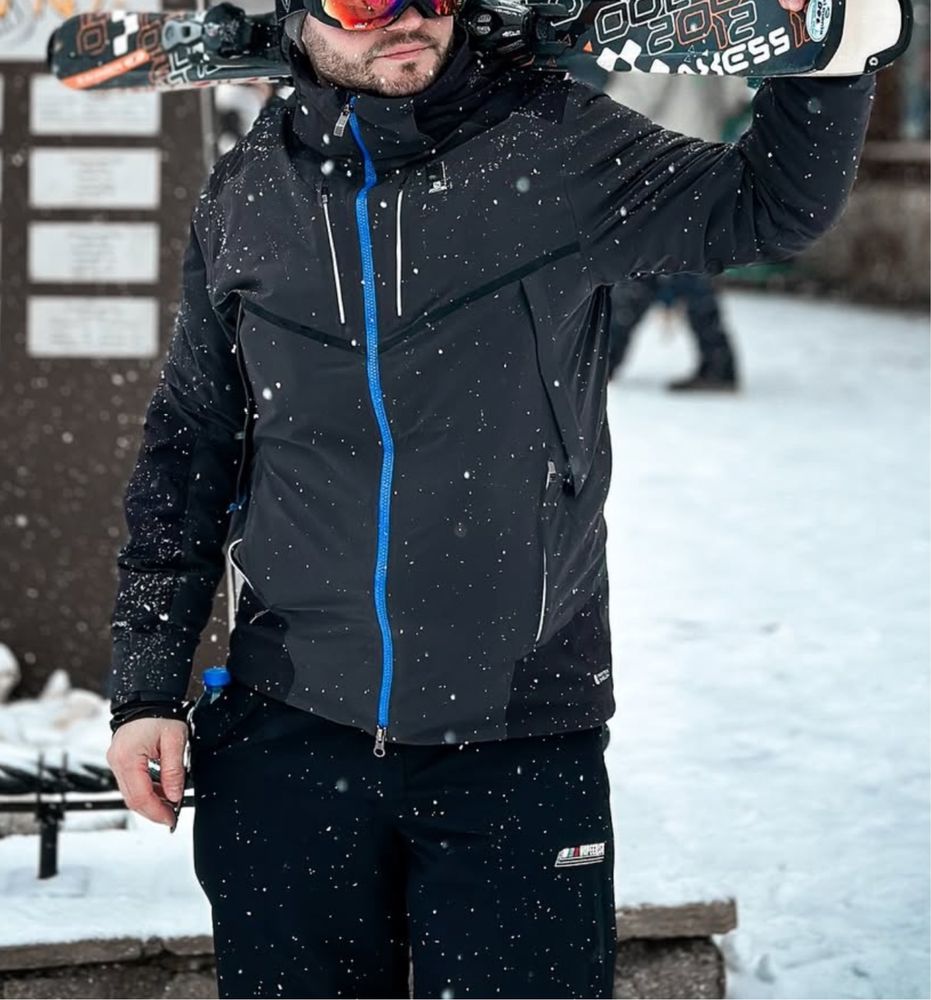 Geacă schi Salomon Flowtech+, gri, mărimea L – Ca nouă!