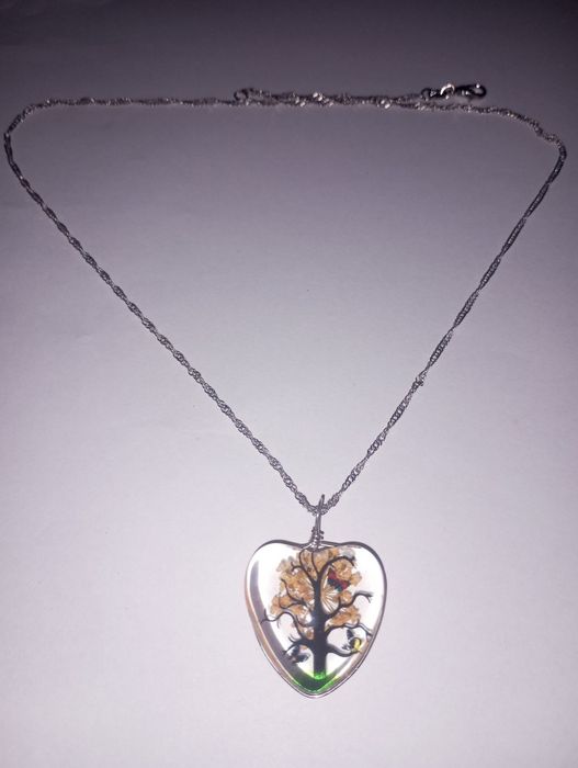 Colier argint 925 cu inimă de cristal