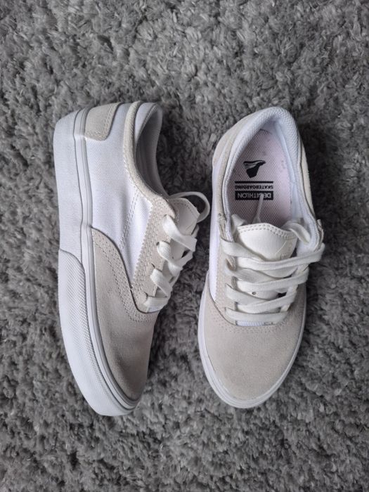 Pantofi tenisi, skate, alb cu bej