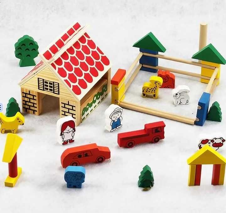 Дървен конструктор къща / дървени играчки на woodentoys.olx.bg