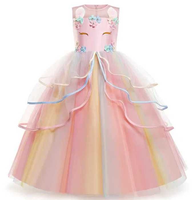 Rochie rochita Unicorn 5, 6, 7, 8, 9 ani NOUA
