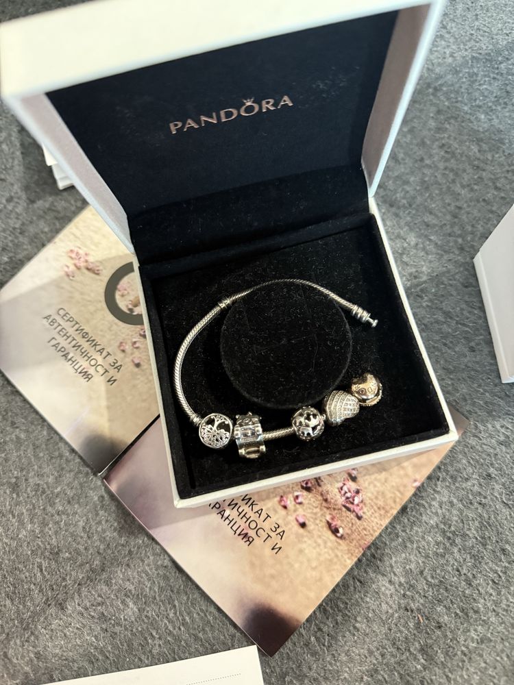 Гривна Pandora оригинална + талисмани