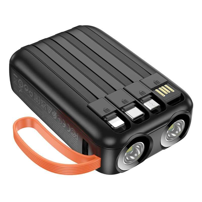 Borofone BJ60 & BJ60A Power Bank 10000mAh 20000mAh 4 кабеля Led Фонарь