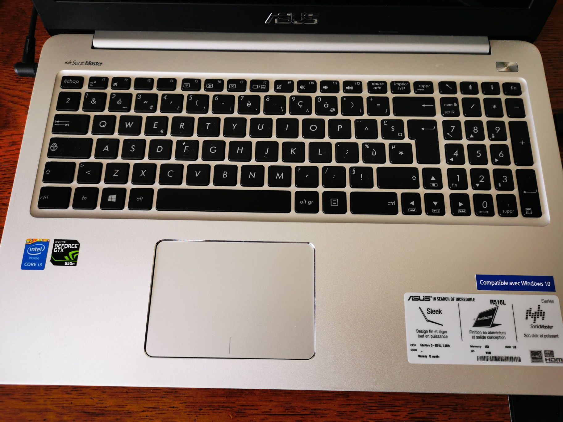 Laptop Asus R516LX (K501LX), Core i3-5005U, 12GB RAM, 1TB SSD, GTX950M