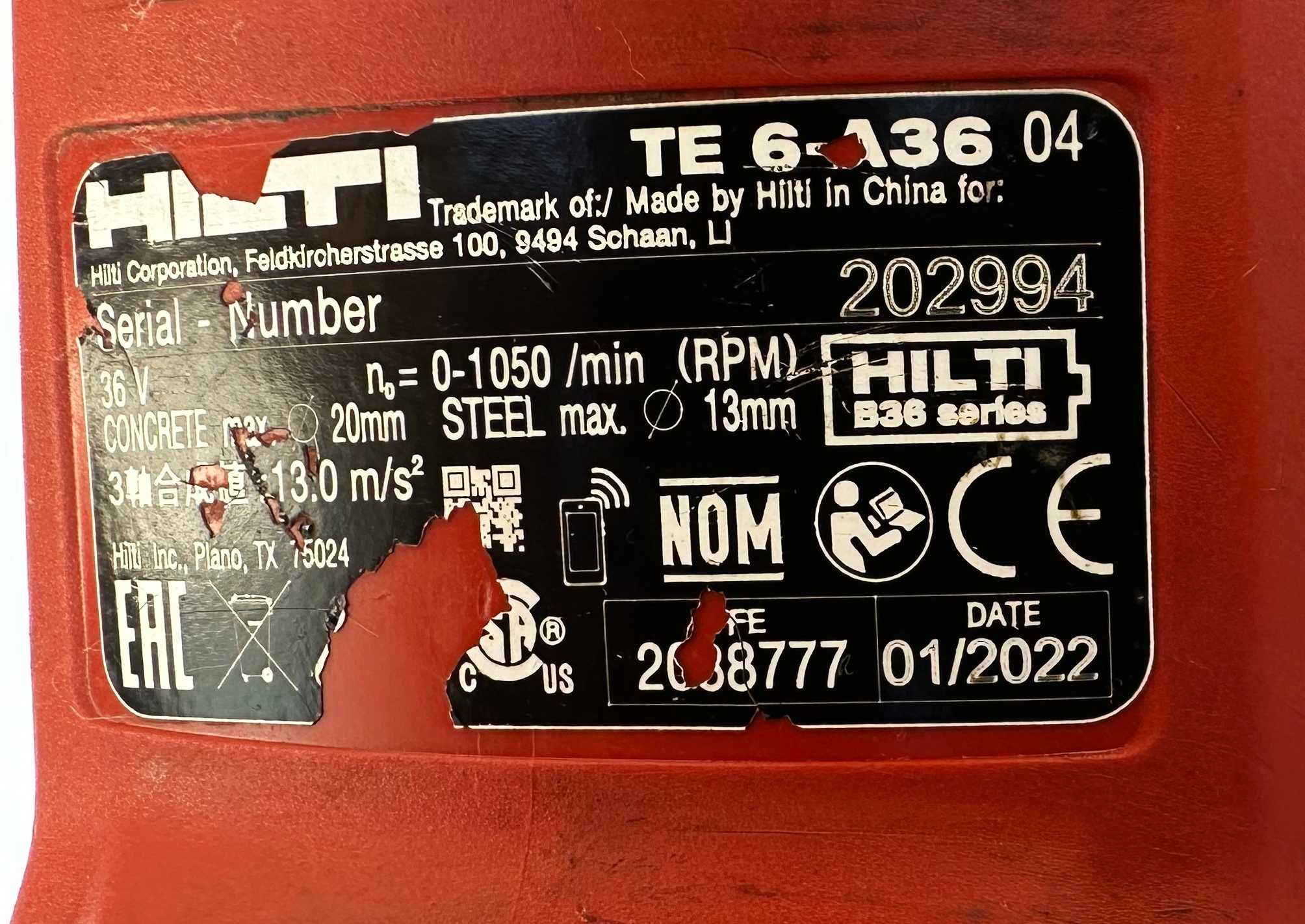 Hilti TE 6-A36 AVR - Мощен акумулаторен перфоратор 36V 2022г.