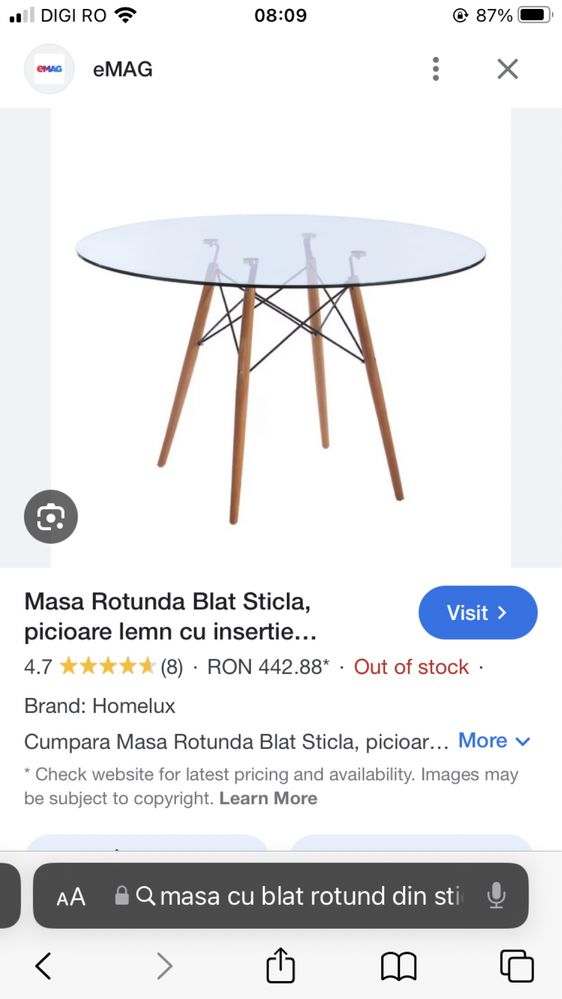 Set masa + 4 scaune
