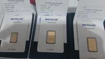 3 Lingouri Aur 24 k METALOR Cu Acte si Certificat de Autenticitate