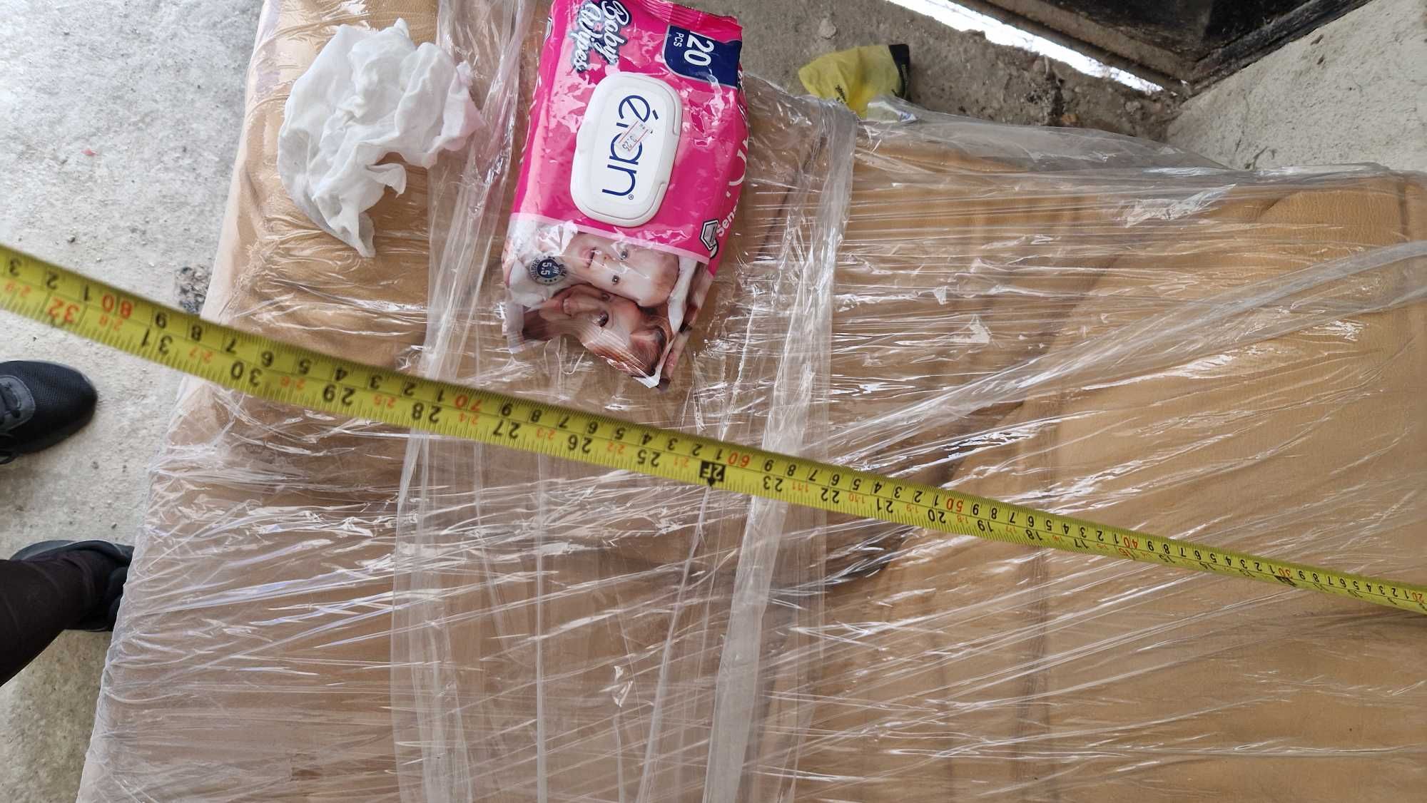 Диван, кожен, мек и много удобен, троен, 2м дълъг