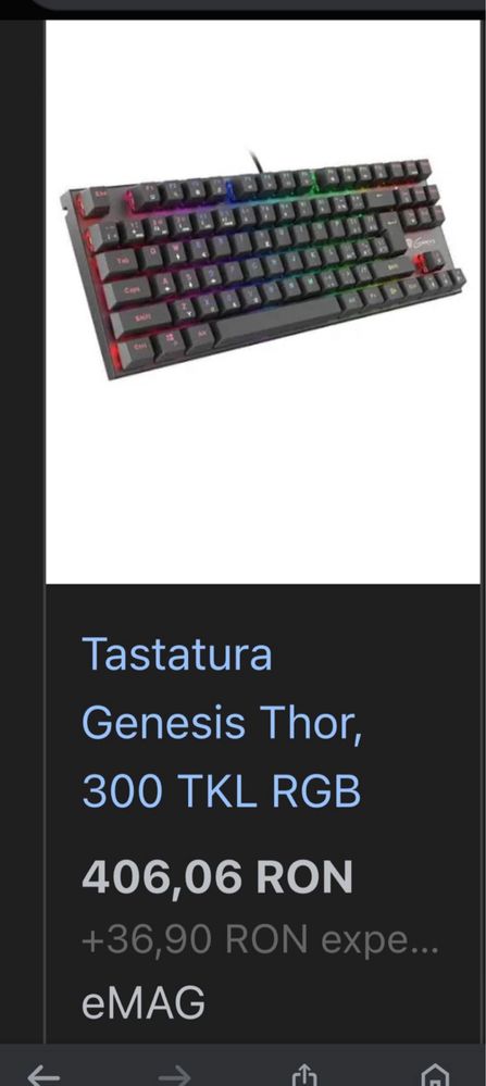 Tastatura Gaming Genesis  300TKL rgb