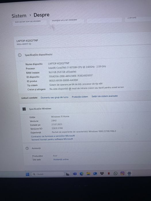 Leptop gaming acer nitro 5