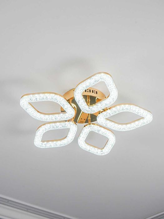 Lyustra LED, pultli, 3 xil yoritish rejim, zal, oshxona uchun qandil..