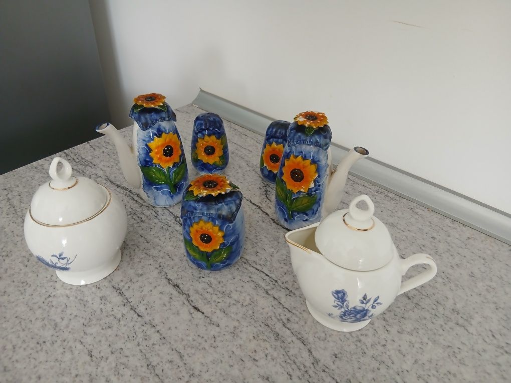 Set retro recipiente portelan pentru bucatarie in stare perfecta