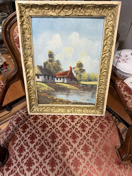 стара картина маслени бои на фазер с автор