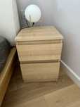 Comoda / noptiera model MALM Ikea, furnir stejar alb, 40x55 cm