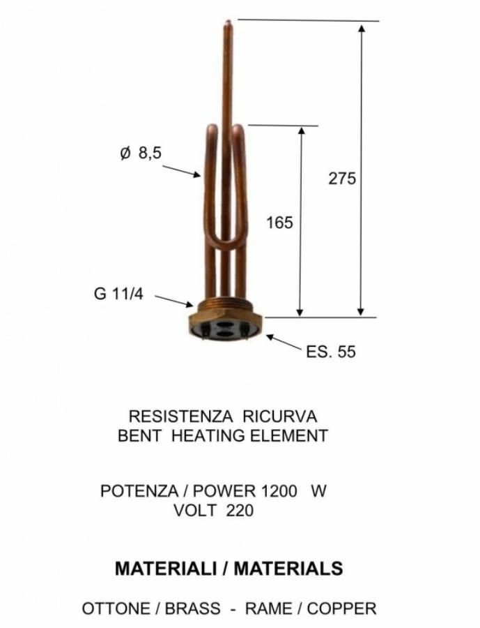 Rezistența boiler electric 1200w