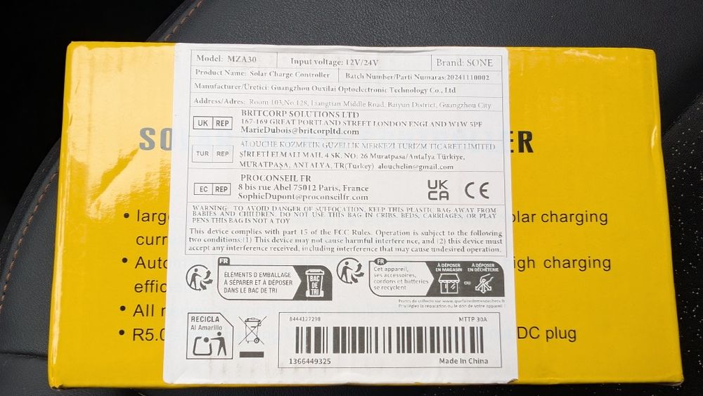 Controler/ regulator panou solar 30 A, 12/24 V