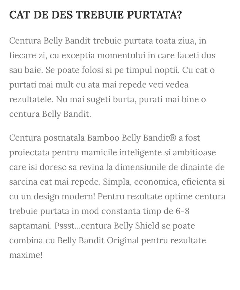 Belly Bandit - Lenjerie refacere postpartum & CEZARIANA