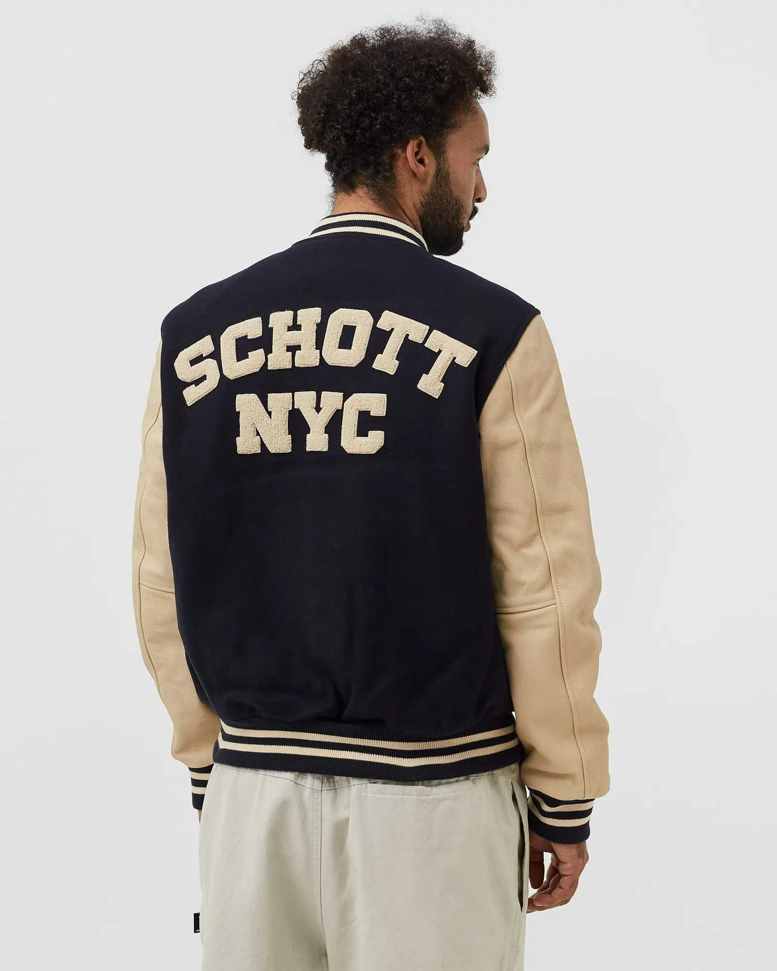 НОВО Schott NYC Varsity Jacket ОРИГИНАЛНО мъжко бомбър яке - р.M
