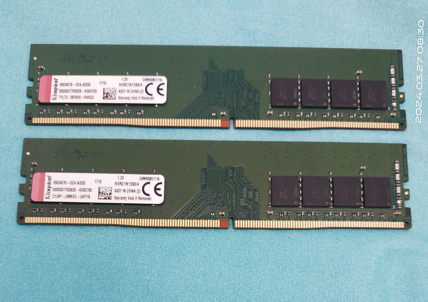 Kit memorie PC Kingston 8Gb ddr4 (2x4gb), frecventa 2133Mhz,