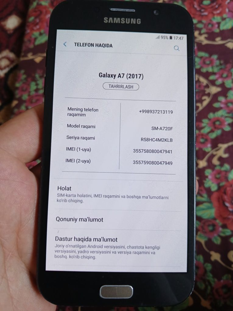 Samsung a7 (2017) sotiladi