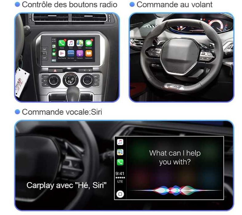 ISUDAR Adaptor wireless Carlinkit Apple Carplay Peugeot și Citroen