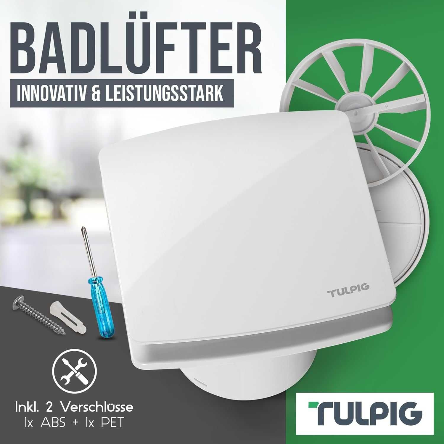 НОВ! Тих вентилатор за баня TULPIG с датчик за влага и таймер