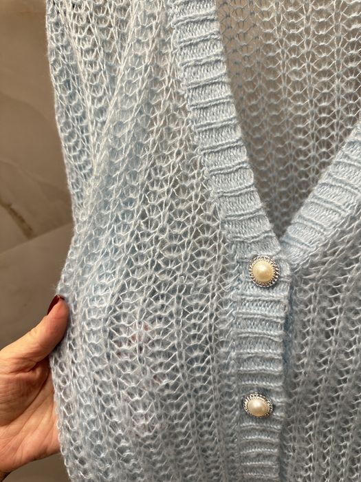 Синя тънка жилетка пуловер бебешко Zara Dutti pinko franchi ted