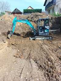 Lucrari construcții cu miniexcavator excavator