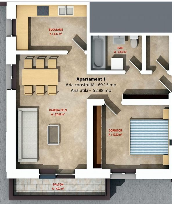Apartamente noi în zona centrala.