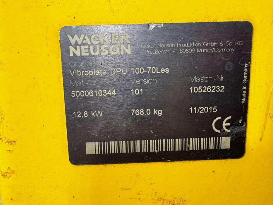 Placa compactoare 768 kg Wacker Neuson DPU 100-70 Les